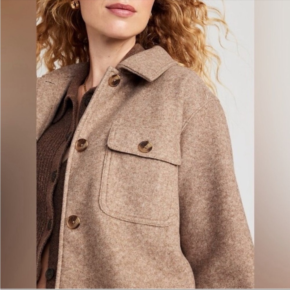 Old Navy Camel Beige Shackey Oversized Size XL tall - Picture 2 of 8